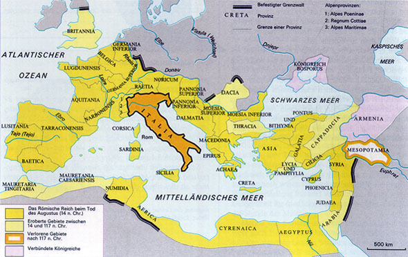 Karte Rm. Imperium im 2.Jh.